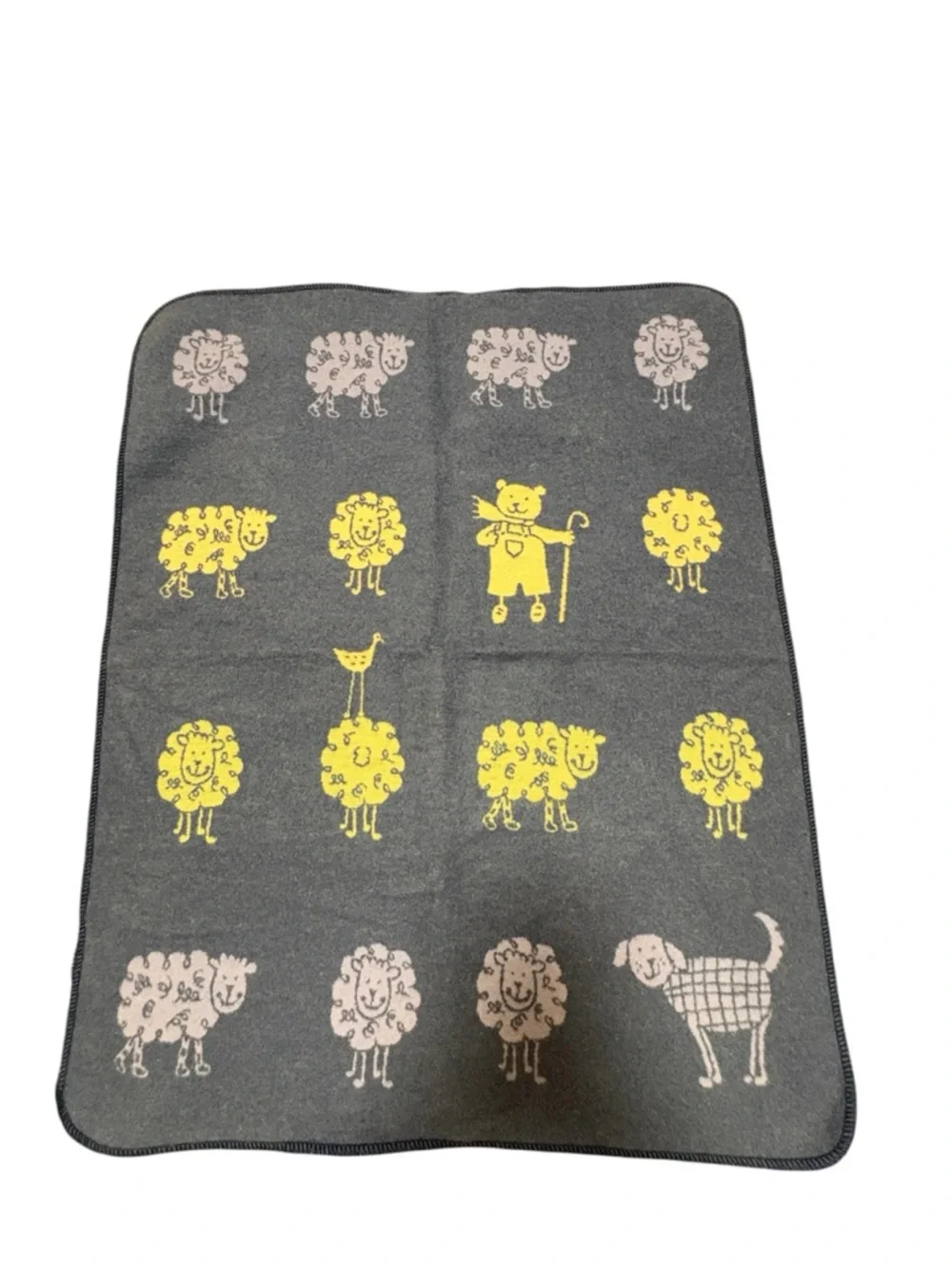 Baby Blanket David Fussenegger Levender Gray Cotton Blend Reversible Soft 33x27